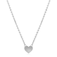 14k White Gold Polished Mini Heart Necklace