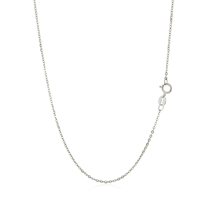 14k White Gold Polished Mini Heart Necklace