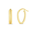 14K yellow gold double oval hoop earrings with layered profile