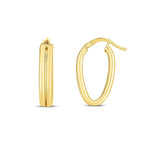 14K Yellow Gold Double Oval Hoop Earrings thumbnail 1