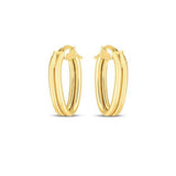 14K Yellow Gold Double Oval Hoop Earrings thumbnail 2