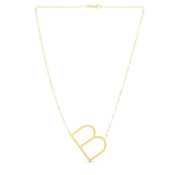 14K Yellow Gold Yours Truly Large Initial B Necklace thumbnail 2