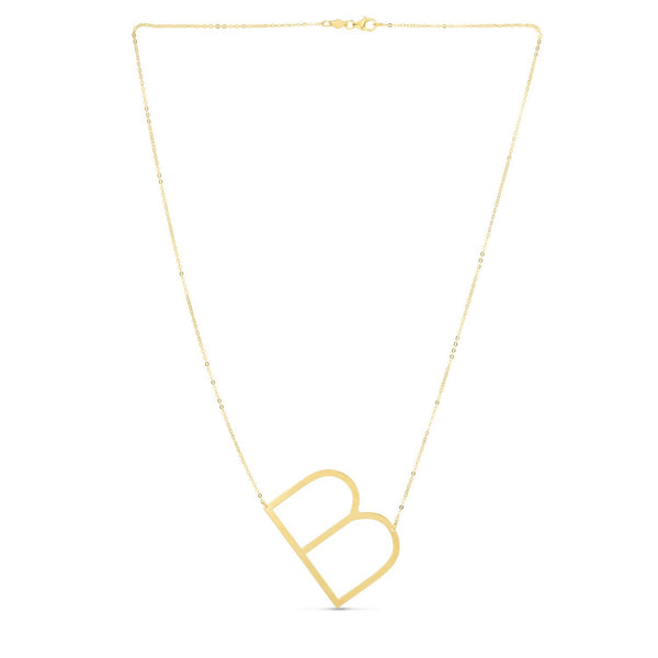 14K Yellow Gold Yours Truly Large Initial B Necklace