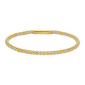 14K two-tone gold bead chain bracelet with diamond cut faceted beads