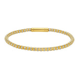 14K two-tone gold bead chain bracelet with diamond cut faceted beads thumbnail 1