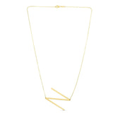 14K Yellow Gold Yours Truly Large Initial N Necklace thumbnail 2