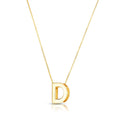 14K yellow gold block letter initial D pendant necklace