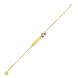 14K yellow gold children's rainbow bracelet with 1.00 mm chain links thumbnail 1
