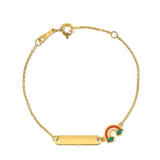 14k Yellow Gold Rainbow Childrens Bracelet (1.00 mm) thumbnail 2