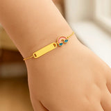14k Yellow Gold Rainbow Childrens Bracelet (1.00 mm) thumbnail 3