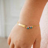 14k Yellow Gold Rainbow Childrens Bracelet (1.00 mm) thumbnail 4