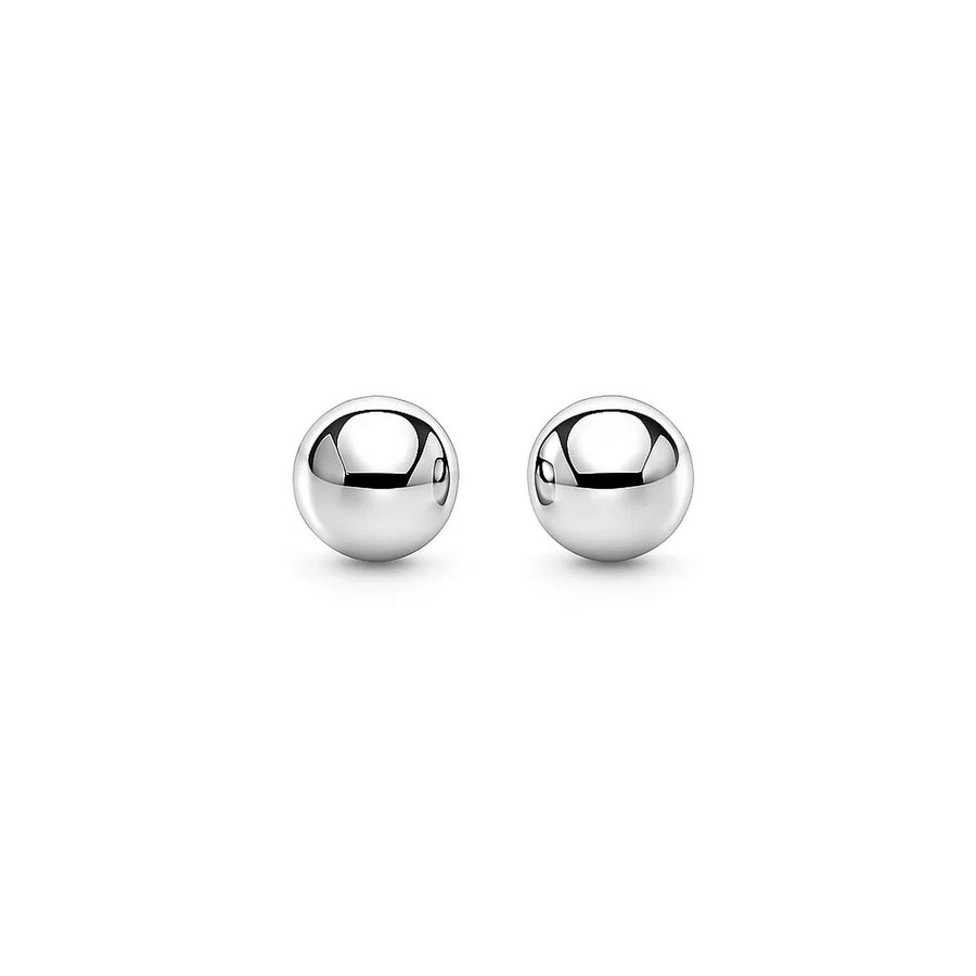 14k White Gold Spherical Stud Earrings (3.0 mm)