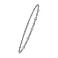 14K white gold beaded bracelet with polished round gold beads