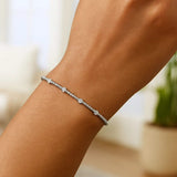 Classic 14K White Gold Beaded Bracelet thumbnail 5