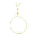 14K yellow gold adjustable lariat bracelet with heart motif in 1.00 mm chain