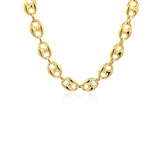 14k Yellow Gold Puffed Mariner Link Chain (9.00 mm) thumbnail 2