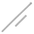 14K white gold Cuban link bracelet with solid interlocking links and box clasp