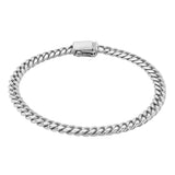 14k White Gold Classic Miami Cuban Solid Bracelet (5.00 mm) thumbnail 2