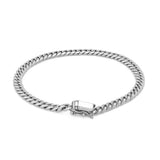14k White Gold Classic Miami Cuban Solid Bracelet (5.00 mm) thumbnail 3