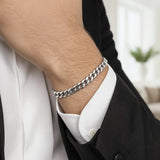 14k White Gold Classic Miami Cuban Solid Bracelet (5.00 mm) thumbnail 6