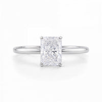 1 1/2 Carat Radiant Lab Grown IGI G/VS1 Diamond Solitaire Ring in 10K White Gold