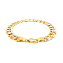 Load image into Gallery viewer, 14k Two Tone Gold Pave Curb Bracelet (9.70 mm)