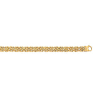10k Yellow Gold Byzantine Design Chain Bracelet (7.00 mm)