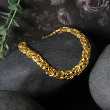 Load image into Gallery viewer, 10k Yellow Gold Byzantine Design Chain Bracelet (7.00 mm)