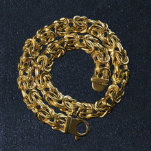 Load image into Gallery viewer, 10k Yellow Gold Byzantine Design Chain Bracelet (7.00 mm)