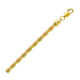 10K Yellow Gold Hollow Diamond Cut Rope Chain (5.00 mm) thumbnail 1