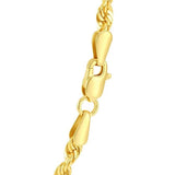 10K Yellow Gold Hollow Diamond Cut Rope Chain (5.00 mm) thumbnail 2