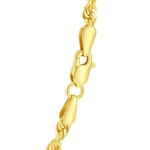 10K Yellow Gold Hollow Diamond Cut Rope Chain (5.00 mm)