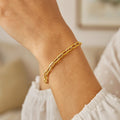 14K yellow gold paperclip chain bracelet with 4.20 mm links