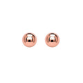 14K rose gold ball style stud earrings with 3mm polished spheres