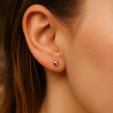 14k Rose Gold Ball Style Stud Earrings (3mm) thumbnail 4