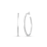 Sterling Silver Round Tube C Hoop Earrings thumbnail 2