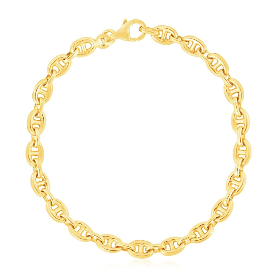 14k Yellow Gold High Polish Mariner Link Bracelet  (5.40 mm)