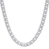 Sterling Silver Rhodium Plated Flat Miami Cuban Chain (9.30 mm) thumbnail 2