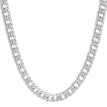 Sterling Silver Rhodium Plated Flat Miami Cuban Chain (9.30 mm)