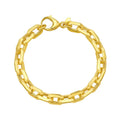 14K yellow gold faceted octagonal link chain bracelet, 8.10 mm width