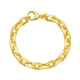 14K yellow gold faceted octagonal link chain bracelet, 8.10 mm width thumbnail 1