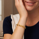14K Yellow Gold Faceted Octagonal Link Chain Bracelet (8.10 mm) thumbnail 3