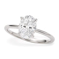 10K white gold ring with 1 oval diamond stone in solitaire setting