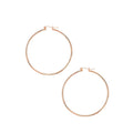14K rose gold hoop earrings with a rounded 2 mm profile