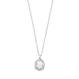 Sterling silver rhodium plated oval vine locket necklace pendant thumbnail 1