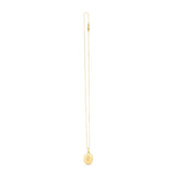 14K yellow gold oval etched locket necklace pendant thumbnail 1