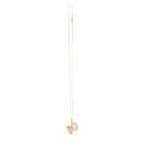 14k Yellow Gold Oval Etched Locket Necklace thumbnail 3