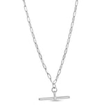 Sterling Silver Rhodium Plated Toggle Link Necklace thumbnail 1