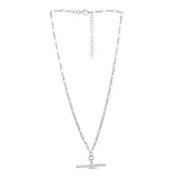 Sterling Silver Rhodium Plated Toggle Link Necklace thumbnail 2
