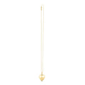 14K yellow gold heart locket necklace with heart-shaped diamond accents